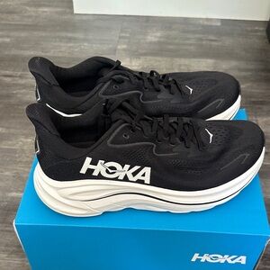 Hoka One One Black and White Athletic Shoes